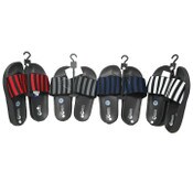 Wholesale - *OUTSIDE OF CA* MEN STRIPE KNIT SLIDE SANDAL 4-ASST COLORS/6-ASST SIZE C/P 48, UPC: 621050604224